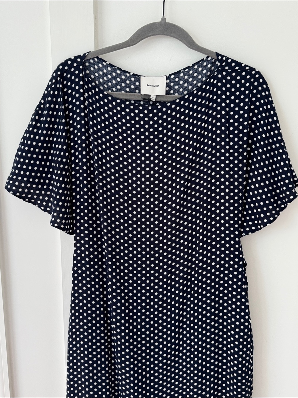 Reformation Navy and White Polka Dot Maxi Dress - Picture 4 of 11